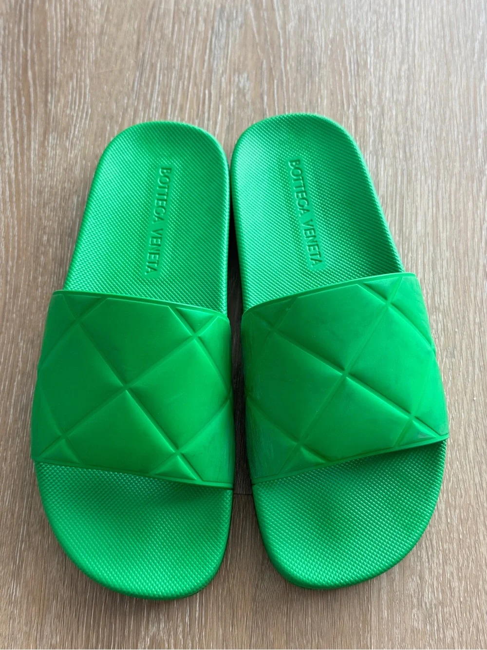 Bottega Veneta Green Slide Sandals